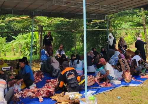 Khidmat dan Guyub, Ribuan Santri Ponpes Askhabul Kahfi Rayakan Idul Adha dengan Kurban Bersama