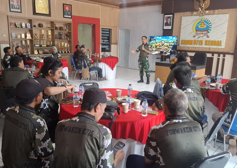 Jaga Kondusivitas Wilayah, Kodim 0715 Kendal Ajak Ngopi Bareng Wartawan Kendal