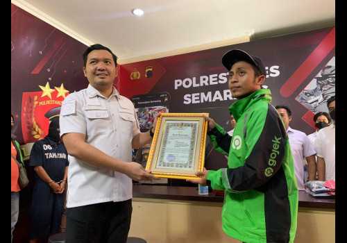 Kasatreskrim Polrestabes Semarang Apresiasi Driver Ojol Berhasil Tangkap Begal Payudara