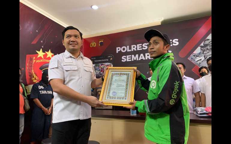 Kasatreskrim Polrestabes Semarang Apresiasi Driver Ojol Berhasil Tangkap Begal Payudara