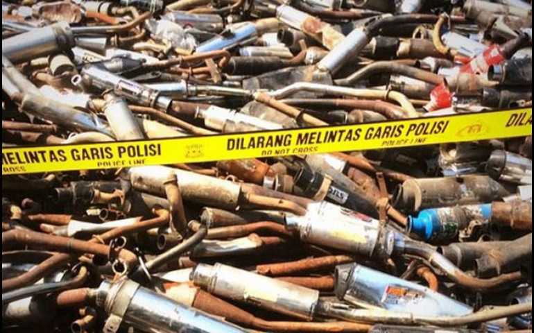 Ratusan Ribu Knalpot Brong, Berhasil di Sita Polda Jateng