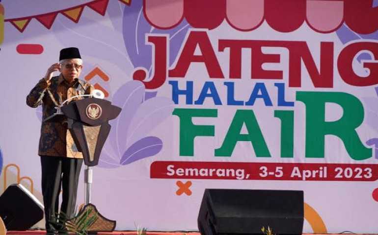 Resmikan Jateng Halal Fair, Wapres Maruf: Tingkatkan Kesadaran Halal dalam Pengembangan Produk