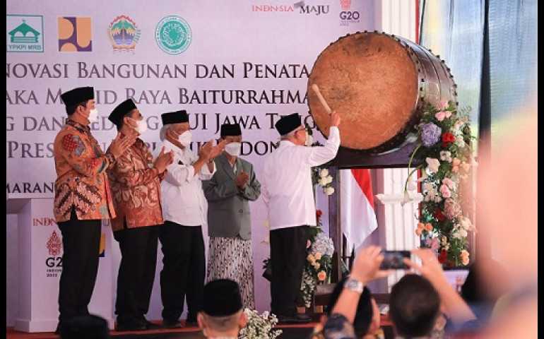 Resmikan Renovasi Masjid Baiturrahman, Wapres Berharap Bisa Jadi Pusat Pembinaan Masyarakat