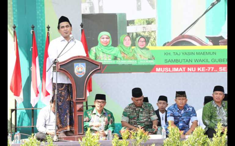 Hadiri Harlah ke-77 Muslimat NU, Taj Yasin Minta Muslimat Jadi Pemersatu Umat