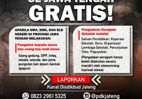 Upaya Cegah Pungli di Sekolah, Ganjar Buka Layanan Aduan