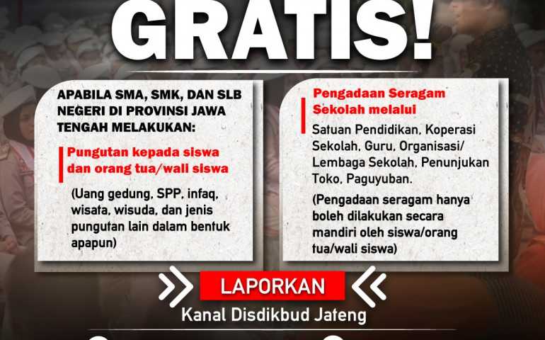 Upaya Cegah Pungli di Sekolah, Ganjar Buka Layanan Aduan