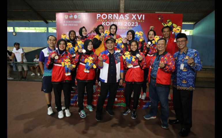 Pornas Korpri, Tenis Lapangan Putri Jateng Raih Medali Emas