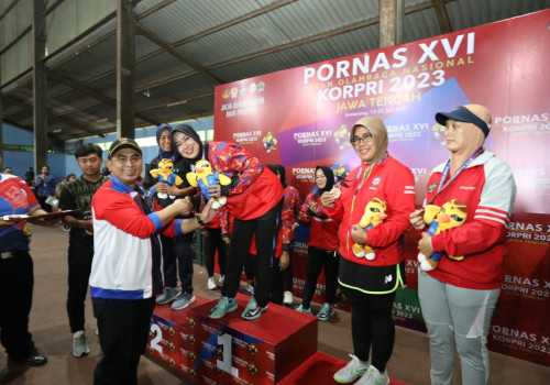 Pornas Korpri, Tenis Lapangan Putri Jateng Raih Medali Emas
