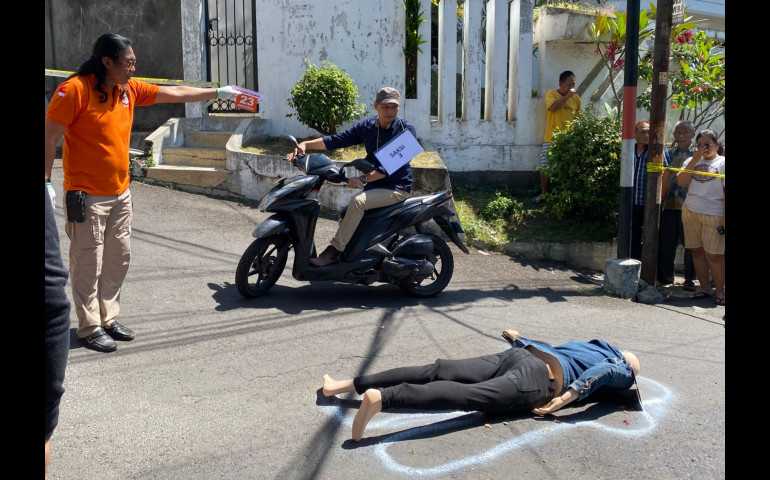 Polisi Gelar Pra Rekonstruksi Pembunuhan Driver Taxi Online di Mugas Semarang