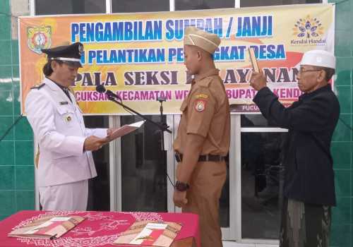 Lantik Perangkat Desa Pucuksari Kendal, Kades Sucipto Harap Bisa Lebih Giat Layani Masyarakat
