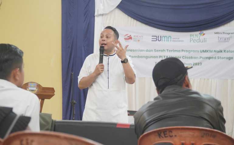 Lanjutkan Program Pengembangan UMKM, PLN UIP JBT Salurkan Lagi Bantuan Pelatihan UMKM kepada Warga di Sekitar Proyek PLTA Cisokan
