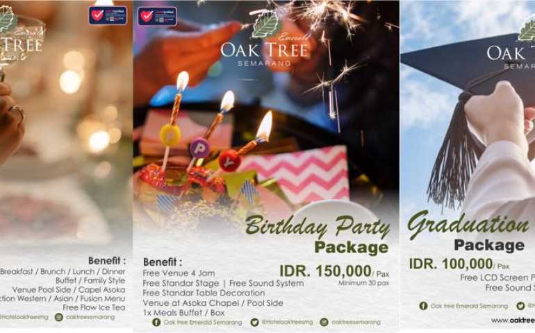 Paket Promo Birthday, Arisan dan Graduation di Hotel Oak Tree Semarang ; Tarif Mulai dari Rp 150 Ribu