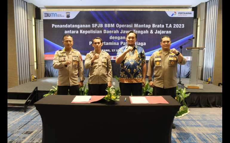 Dukung Kelancaran Pengamanan Pemilu 2024, Pertamina Supply BBM untuk Operasi Mantap Brata Polda Jateng