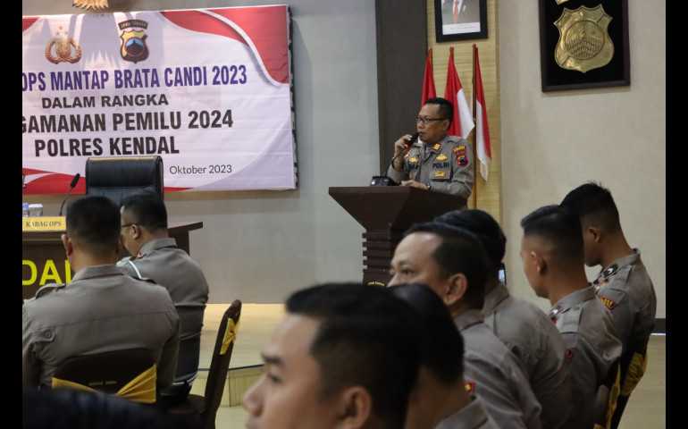 Gelar Latpra Mantap Brata Candi, Polres Kendal Siap Wujudkan Keamanan Pemilu 2024