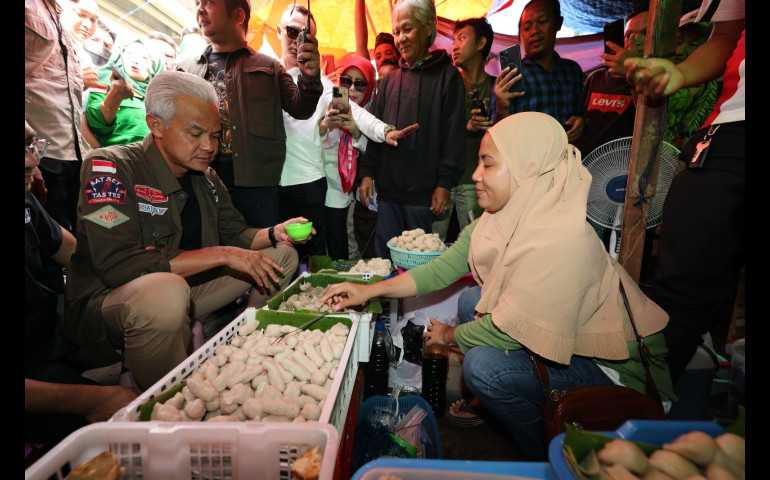 Pedagang dan Warga Palembang yakin Ganjar Mampu Stabilkan Harga Sembako