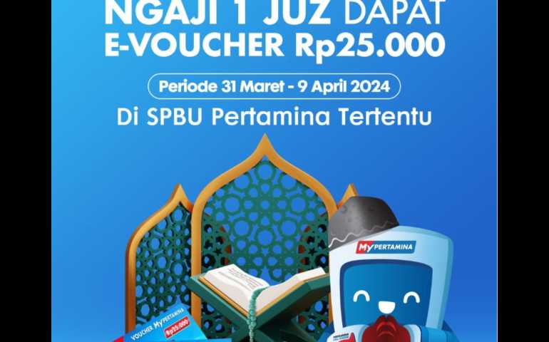 Ngaji 1 Juz Gratis E-voucher MyPertamina, Begini Caranya