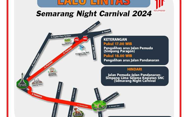 Gelar SNC, Pemkot Semarang Lakukan Pengalihan Arus Lalu Lintas di Jalan Pemuda dan Jalan Pandanaran