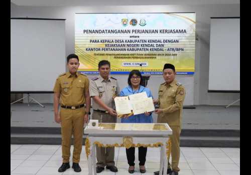 Kejaksaan Negeri, Pemdes dan ATR BPN Lakukan Perjanjian Kerja Sama Penatalaksanaan Aset Desa di Kendal