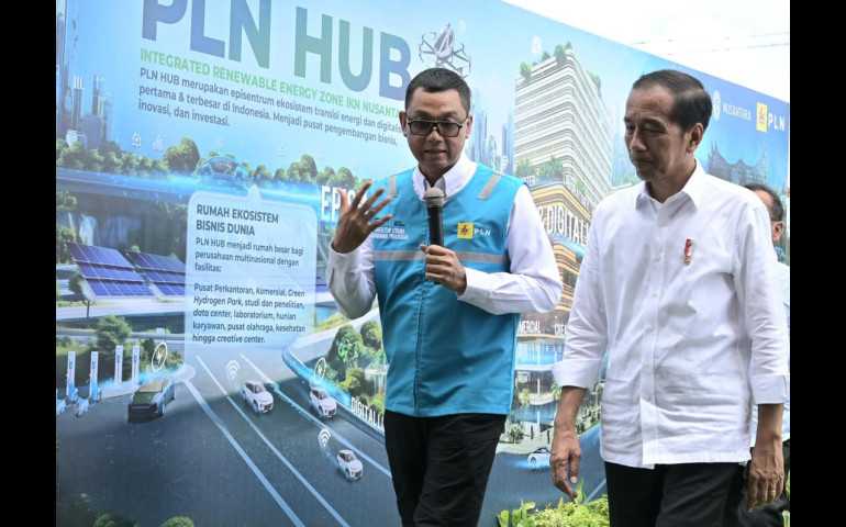 Presiden Jokowi Tandai Pembangunan PLN Hub, Pusat Ekosistem Transisi Energi dan Layanan Digital di Jantung IKN