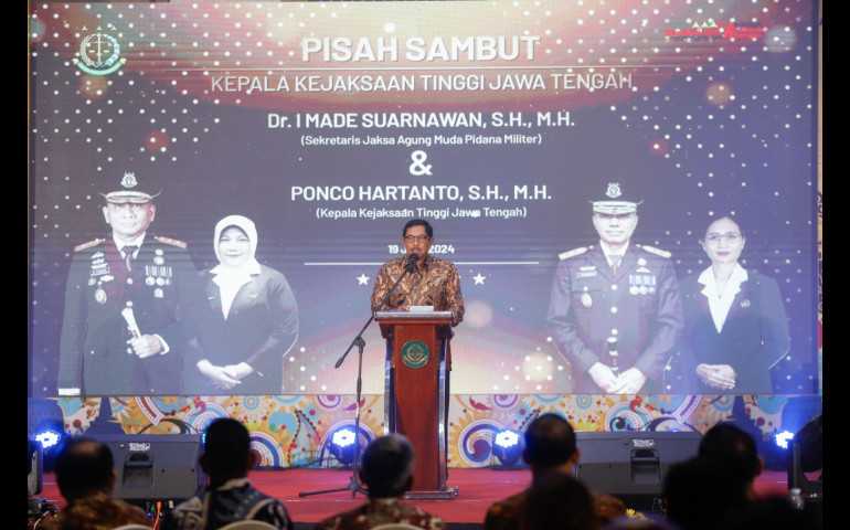 Hadiri Pisah Sambut Kajati Jateng, Nana Sudjana : Pererat Kolaborasi Bawa Jateng Lebih Baik