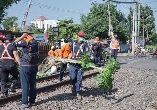 Ciptakan Keamanan Perjalanan Kereta Api, Daop 4 Semarang Laksanakan Bersih Lintas dan Sosialisasi Bahayanya Bakar Sampah di Sekitar Jalur KA