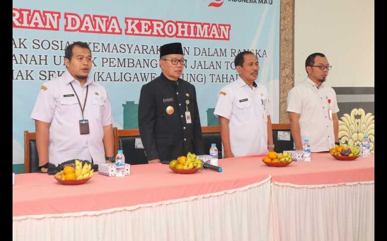 Pemprov Jateng Salurkan Dana Kerohiman untuk Pembangunan Jalan Tol Semarang-Demak Seksi 1 Tahap II