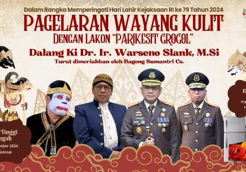 Menyambut HUT Ke-79, Kejati Jateng Bakal Gelar Wayang Kulit Parikesit Grogol Bersama Dalang Ki Warseno Slank