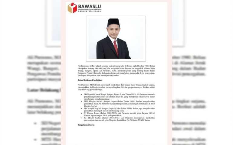 Komisioner Bawaslu Jepara Viral Diduga Tidak Netral Dukung Calon Bupati Jepara Gus Nung