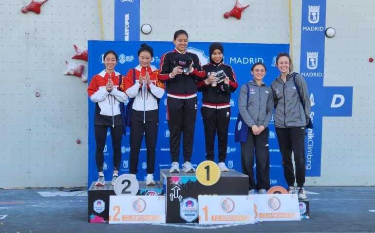 Tim Panjat Tebing Indonesia Tambah Tiga Medali Emas IFSC Madrid