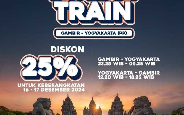 Diskon 25 Persen untuk Liburan Nataru, KAI Daop 1 Manjakan Penumpang ke Yogyakarta