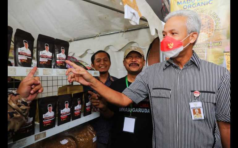 Unik, Produk Kopi Lokal Temanggung Pasang Wajah Ganjar