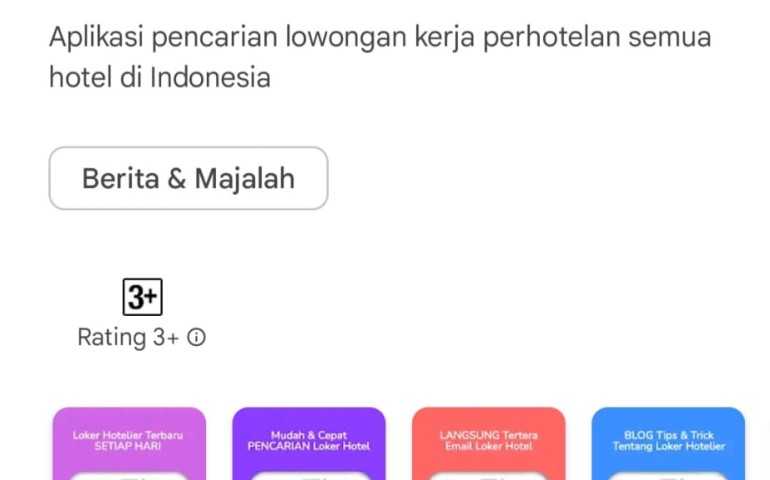 LokerHotelier.com Meluncurkan Aplikasi Lowongan Kerja Hotel, Resort, Villa, Restaurant & Spa : Loker Hotelier