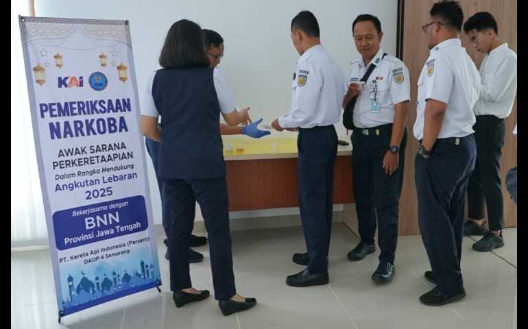 Zero Narkoba di Perkeretaapian! KAI Daop 4 Semarang Tes Urine Awak Kereta Jelang Lebaran