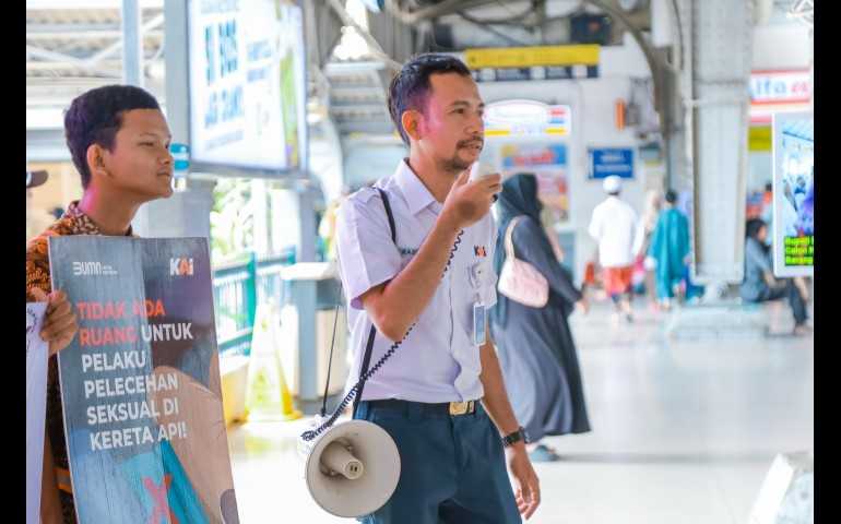 KAI Daop 1 Jakarta Gelar Kampanye Pencegahan Kekerasan Seksual untuk Wujudkan Transportasi yang Aman