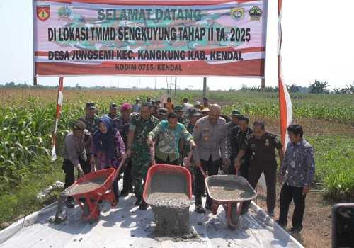 TMMD Sengkuyung II Resmi Dibuka, Jalan 800 Meter di Desa Jungsemi Kendal Siap Dibeton