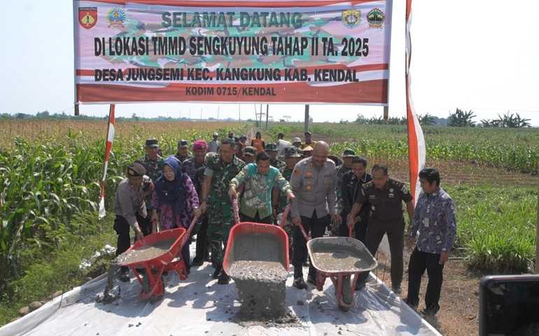 TMMD Sengkuyung II Resmi Dibuka, Jalan 800 Meter di Desa Jungsemi Kendal Siap Dibeton