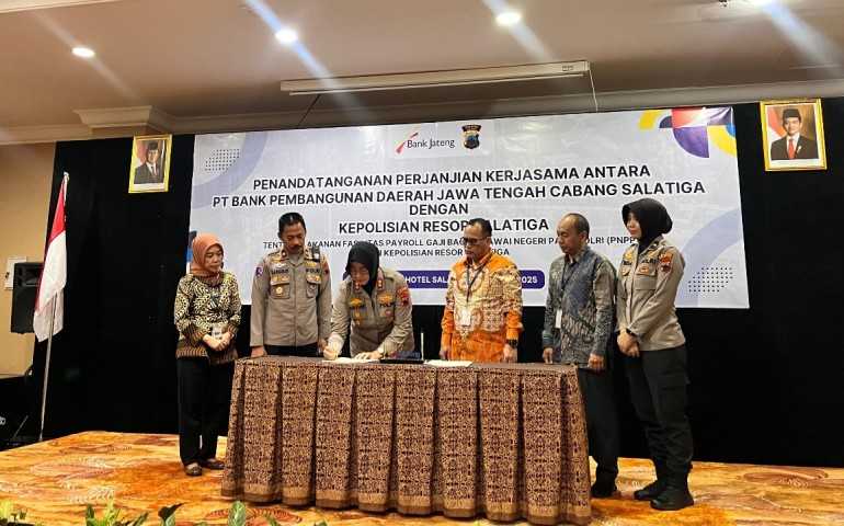 Bank Jateng Salatiga Perkuat Sinergi dengan Polres Salatiga melalui Kerjasama Layanan Payroll Gaji PNPP
