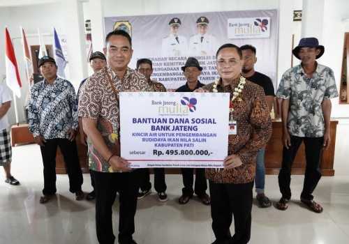 Bank Jateng Salurkan Bantuan Kincir Air Rp495,8 Juta untuk Budidaya Ikan Nila Salin di Pati