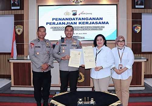 Bank Jateng dan Polres Boyolali Jalin Kerja Sama Penyaluran Tunkin dan Layanan Keuangan