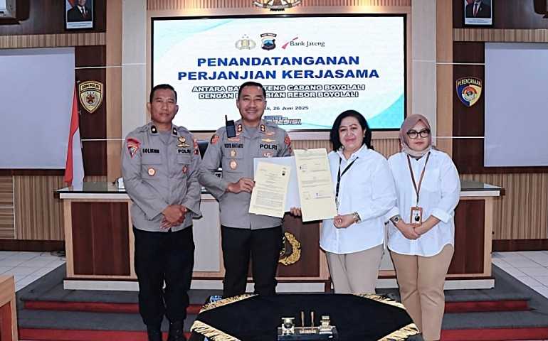 Bank Jateng dan Polres Boyolali Jalin Kerja Sama Penyaluran Tunkin dan Layanan Keuangan