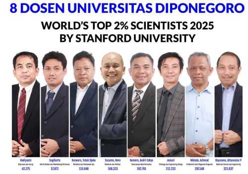 UNDIP Mendunia, 8 Ilmuwan UNDIP Masuk Daftar 2 Persen Teratas Dunia tahun 2025