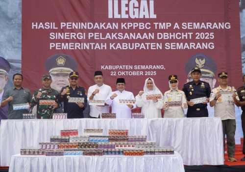 Bea Cukai Semarang Bersinergi dengan Satpol PP Kabupaten Semarang Musnahkan Hampir 4 Juta Batang Rokok Ilegal