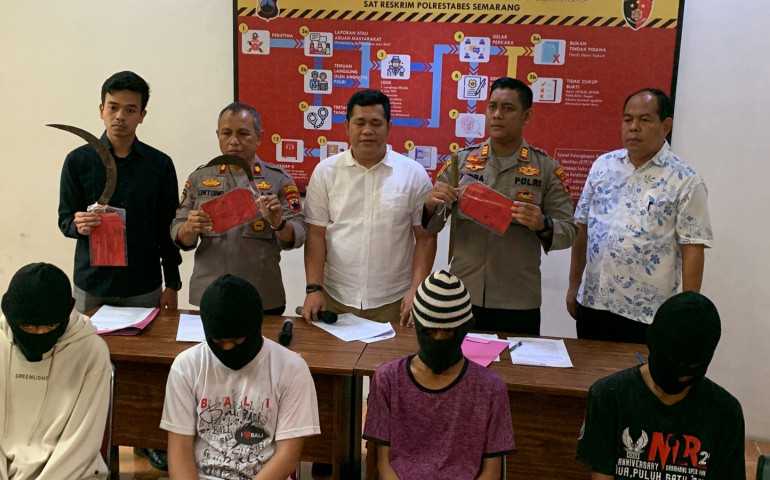Polrestabes Semarang Berhasil Amankan 4 Pelaku Terlibat Tawuran
